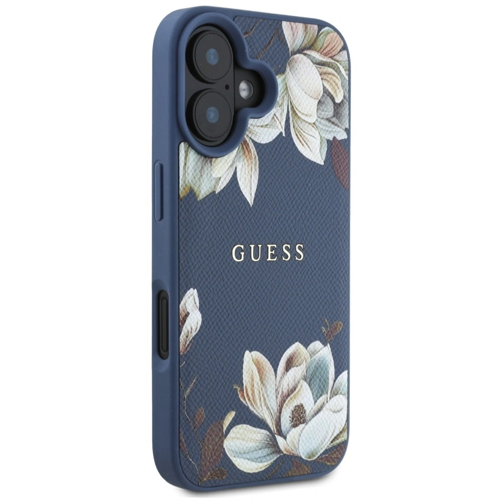 Hurtownia GSM - Guess Model cu imprimeu floral granulat MagSafe Apple iPhone 16 albastru - GUE4422 - {ean13} - Hurt