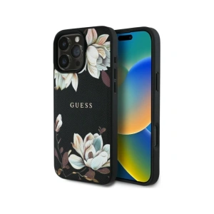 Hurtownia GSM - Guess Grained Printed Flower Pattern MagSafe Apple iPhone 16 Pro černý - GUE4423 - {ean13} - Hurt