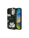 Guess Grained Printed Flower Pattern MagSafe Apple iPhone 16 Pro černý