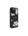 Wholesale Guess Grained Printed Flower Pattern MagSafe Apple iPhone 16 Pro black - GUE4423 - {ean13} - Hurt