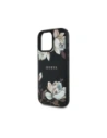 Wholesale Guess Grained Printed Flower Pattern MagSafe Apple iPhone 16 Pro black - GUE4423 - {ean13} - Hurt