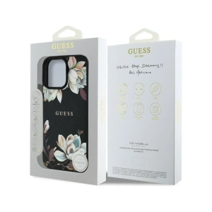 Hurtownia GSM - Guess Grained Printed Flower Pattern MagSafe Apple iPhone 16 Pro černý - GUE4423 - {ean13} - Hurt