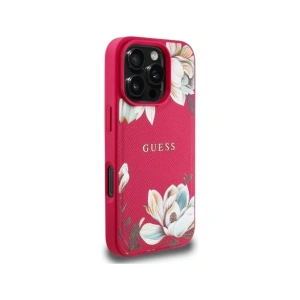 Hurtownia GSM - Guess Hladký tištěný květinový vzor MagSafe Apple iPhone 16 Pro fuchsie - GUE4424 - {ean13} - Hurt