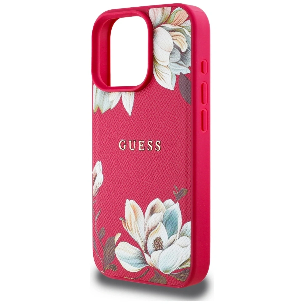 Hurtownia GSM - Guess Hladký tištěný květinový vzor MagSafe Apple iPhone 16 Pro fuchsie - GUE4424 - {ean13} - Hurt