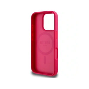 Wholesale Guess Grained Printed Flower Pattern MagSafe Apple iPhone 16 Pro fuchsia - GUE4424 - {ean13} - Hurt