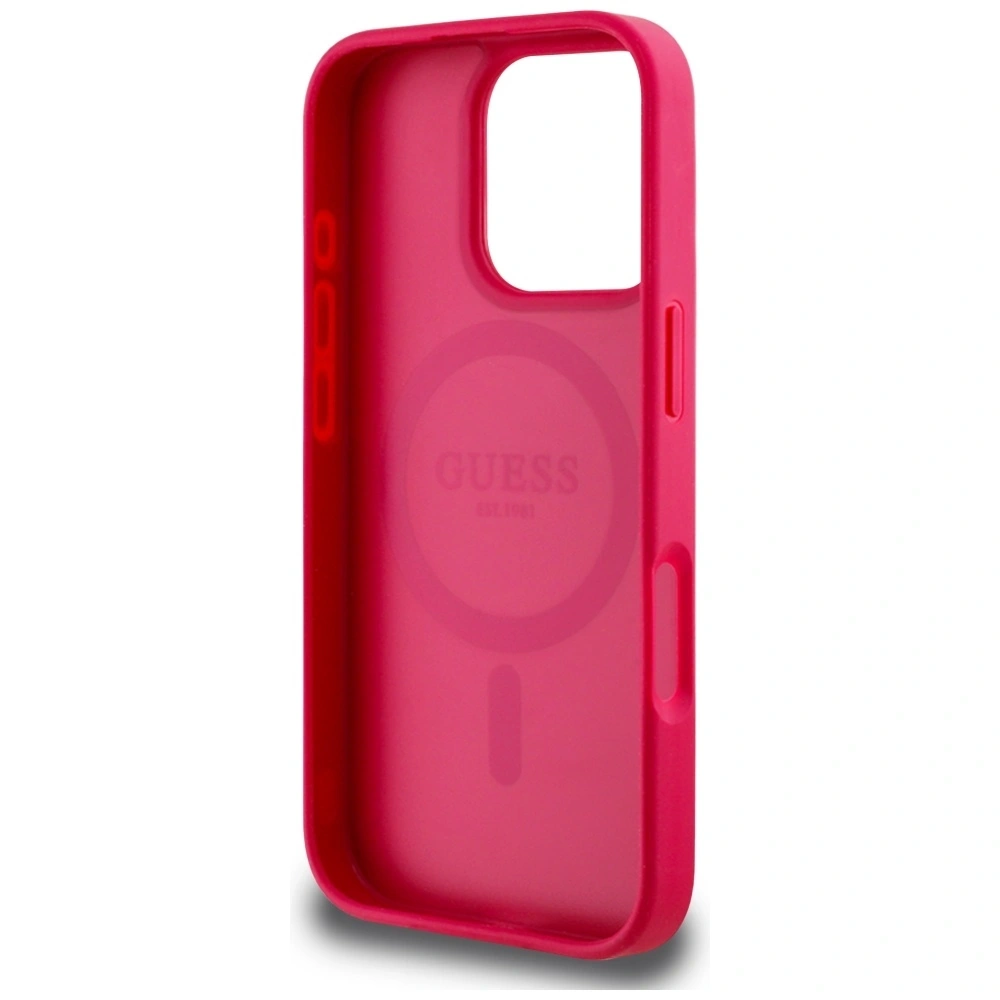 Hurtownia GSM - Guess Hladký tištěný květinový vzor MagSafe Apple iPhone 16 Pro fuchsie - GUE4424 - {ean13} - Hurt