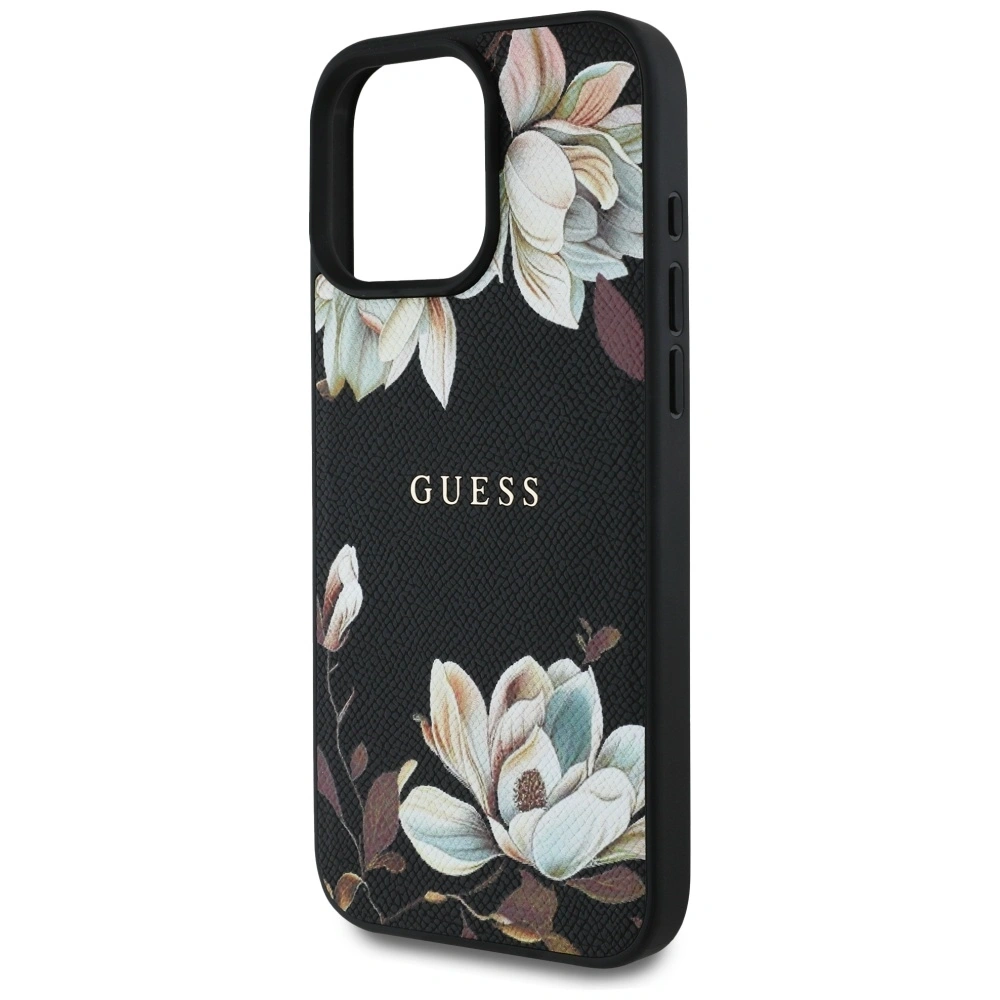 Hurtownia GSM - Guess Grained Printed Flower Pattern MagSafe Apple iPhone 16 Pro Max černý - GUE4425 - {ean13} - Hurt