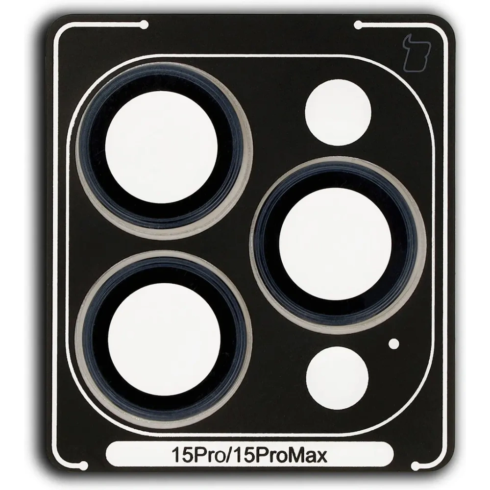 Wholesale Bizon Glass Snap Lens iPhone 15 Pro / 15 Pro Max blue frame - BIZ8699 - {ean13} - Hurt