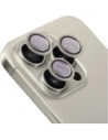 Bizon Glass Snap Lens pentru iPhone 15 Pro / 15 Pro Max cu ramă bej