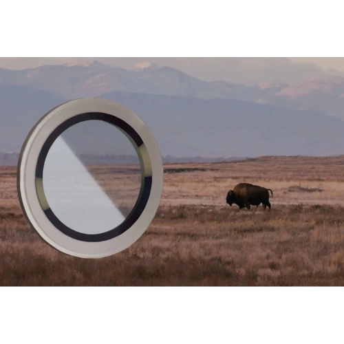 Szkło na aparat z aplikatorem Bizon Glass Snap Lens do iPhone 15 Pro / 15 Pro Max beżowa ramka