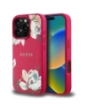Wholesale Guess Grained Printed Flower Pattern MagSafe Apple iPhone 16 Pro Max fuchsia - GUE4426 - {ean13} - Hurt