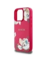 Wholesale Guess Grained Printed Flower Pattern MagSafe Apple iPhone 16 Pro Max fuchsia - GUE4426 - {ean13} - Hurt