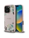 Guess Tisk květinového vzoru s jemnou strukturou MagSafe Apple iPhone 16 Pro růžový