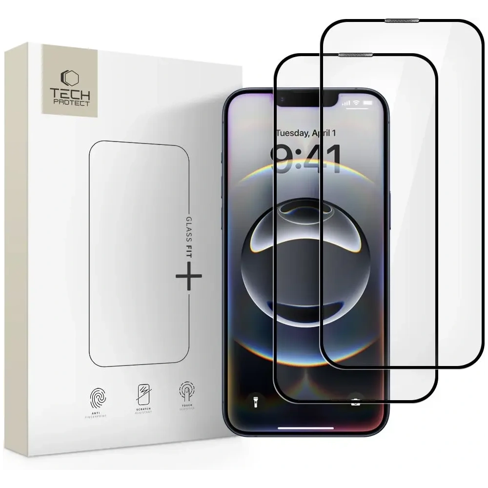 Hurtownia GSM - Tech-Protect Glass Fit+ Apple iPhone 13 / 13 Pro / 14 / 16e Negru [2 PACHET] - THP3931 - {ean13} - Hurt