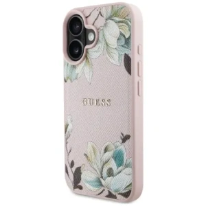Hurtownia GSM - Guess Grained Printed Flower Pattern MagSafe Apple iPhone 16 růžová - GUE4431 - {ean13} - Hurt