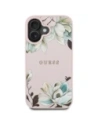 Hurtownia GSM - Guess Model cu Flori Tipărite Granulate MagSafe Apple iPhone 16 roz - GUE4431 - {ean13} - Hurt