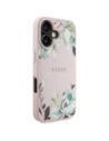 Hurtownia GSM - Guess Model cu Flori Tipărite Granulate MagSafe Apple iPhone 16 roz - GUE4431 - {ean13} - Hurt