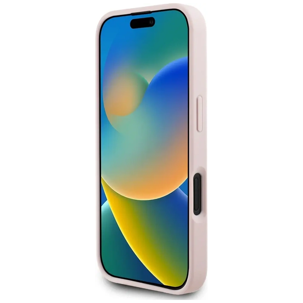 Hurtownia GSM - Guess Model cu Flori Tipărite Granulate MagSafe Apple iPhone 16 roz - GUE4431 - {ean13} - Hurt