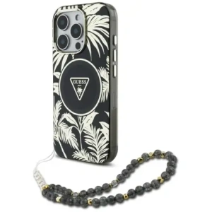 Hurtownia GSM - Guess Palm Trees Triangle Pearl Strap MagSafe Apple iPhone 16 Pro černý - GUE4432 - {ean13} - Hurt