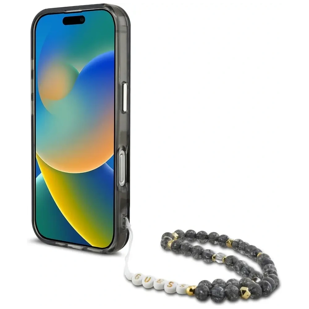 Hurtownia GSM - Guess Palm Trees Triangle Pearl Strap MagSafe Apple iPhone 16 Pro černý - GUE4432 - {ean13} - Hurt