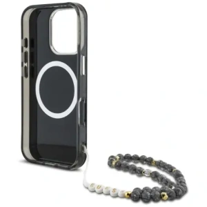 Hurtownia GSM - Guess Palm Trees Triangle Pearl Strap MagSafe Apple iPhone 16 Pro černý - GUE4432 - {ean13} - Hurt