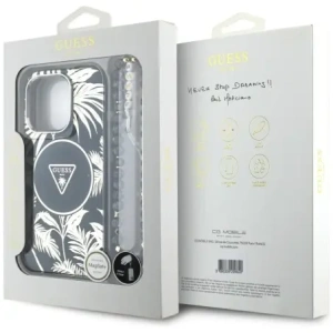 Hurtownia GSM - Guess Palm Trees Triangle Pearl Strap MagSafe Apple iPhone 16 Pro černý - GUE4432 - {ean13} - Hurt