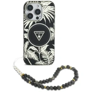 Hurtownia GSM - Guess Palm Trees Triangle Pearl Strap MagSafe Apple iPhone 16 černý - GUE4434 - {ean13} - Hurt