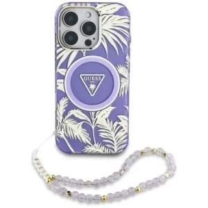 Hurtownia GSM - Guess Palm Trees Triangle Pearl Strap MagSafe Apple iPhone 16 Pro fialový - GUE4436 - {ean13} - Hurt