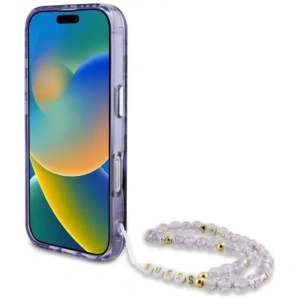 Hurtownia GSM - Guess Palm Trees Triangle Pearl Strap MagSafe Apple iPhone 16 Pro fialový - GUE4436 - {ean13} - Hurt