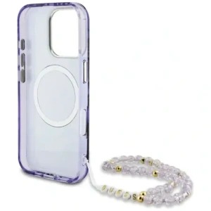 Hurtownia GSM - Guess Palm Trees Triangle Pearl Strap MagSafe Apple iPhone 16 Pro fialový - GUE4436 - {ean13} - Hurt