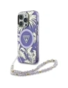 Guess Palm Trees Triangle Pearl Strap MagSafe Apple iPhone 16 Pro Max fialový
