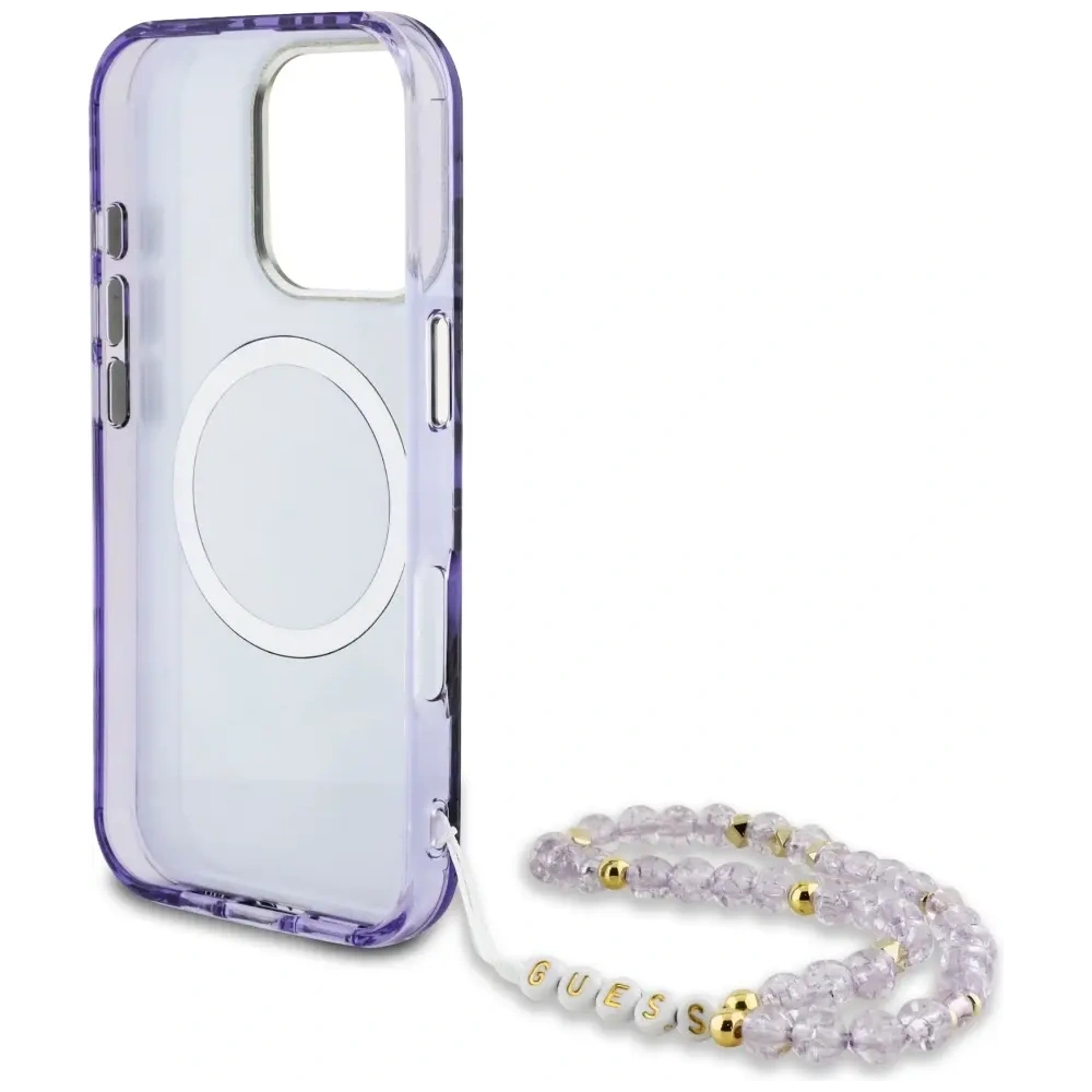 Hurtownia GSM - Guess Palm Trees Triangle Pearl Strap MagSafe Apple iPhone 16 Pro Max fialový - GUE4437 - {ean13} - Hurt