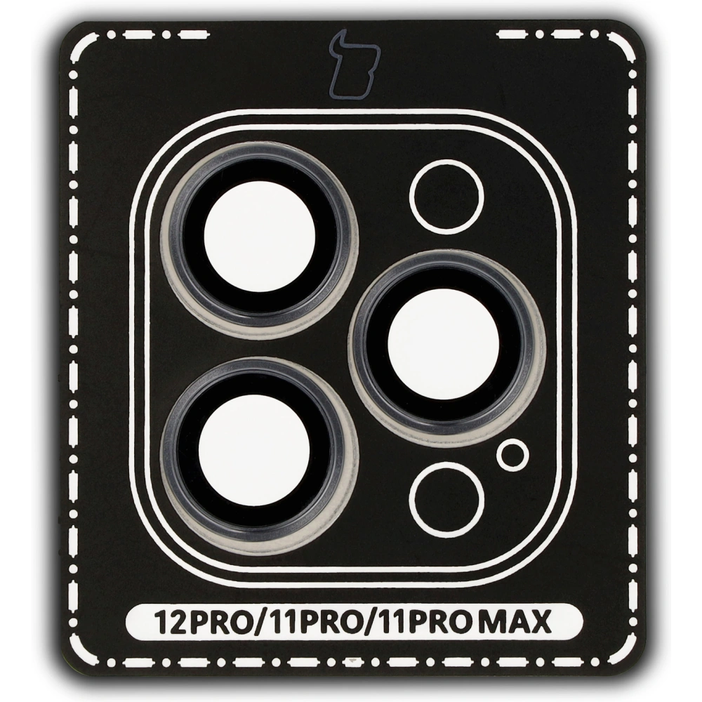 Wholesale Bizon Glass Snap Lens Apple iPhone 12 Pro / 11 Pro / 11 Pro Max grey frame - BIZ8698 - {ean13} - Hurt