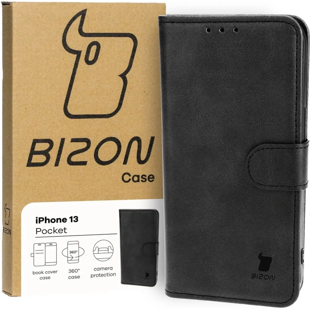 Hurtownia GSM - Bizon Case Pocket Apple iPhone 13 negru - BIZ8701 - {ean13} - Hurt