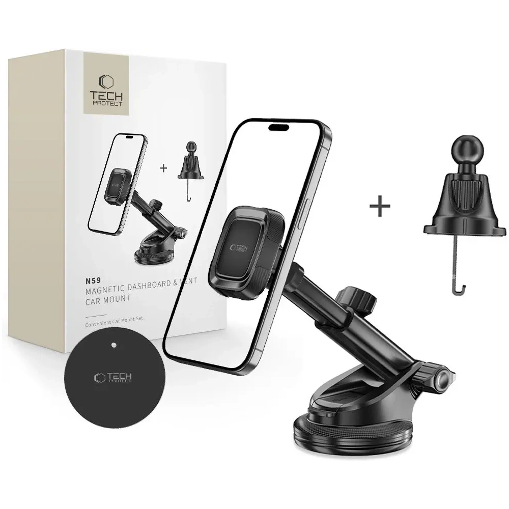 Wholesale Tech-Protect N59 Magnetic Dashboard & Vent Car Mount Black - THP3940 - {ean13} - Hurt