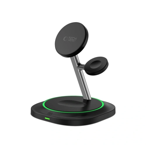 Ładowarka bezprzewodowa 3w1 Tech-Protect QI15W-A46 Magnetic MagSafe Wireless Charger Black