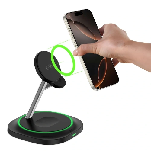 Ładowarka bezprzewodowa 3w1 Tech-Protect QI15W-A46 Magnetic MagSafe Wireless Charger Black