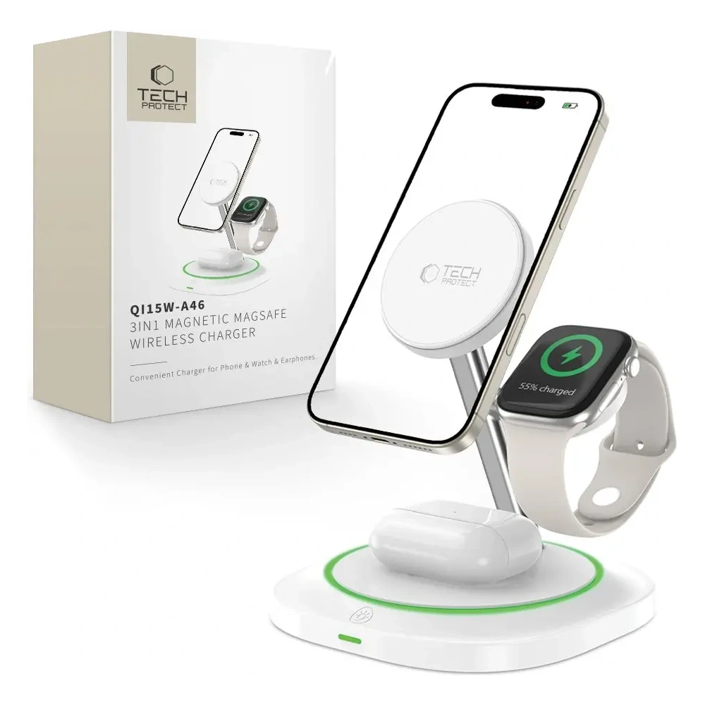 Hurtownia GSM - Tech-Protect QI15W-A46 Magnetic MagSafe Wireless Charger Weiß - THP3942 - {ean13} - Hurt