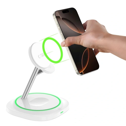 Ładowarka bezprzewodowa 3w1 Tech-Protect QI15W-A46 Magnetic MagSafe Wireless Charger White