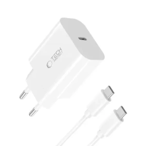 Hurtownia GSM - Tech-Protect NC20W 1-port USB-C síťová nabíječka PD20W + USB-C / USB-C kabel bílý - THP3943 - {ean13} - Hurt