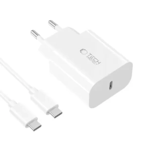 Hurtownia GSM - Tech-Protect NC20W 1-port USB-C hálózati töltő PD20W + USB-C / USB-C kábel fehér - THP3943 - {ean13} - Hurt