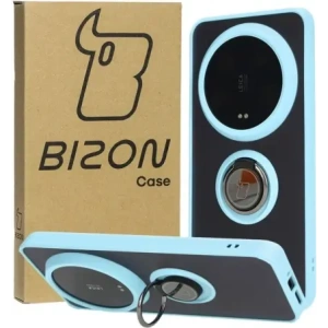 Wholesale [OUTLET] Case with finger holder Bizon Case Hybrid Ring for Xiaomi 14 Ultra smoked with a light blue frame - OT-852 - {ean13} - Hurt