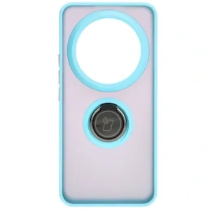 Hurtownia GSM - [OUTLET] Etui s úchopem na prst Bizon Case Hybrid Ring do Xiaomi 14 Ultra kouřové s jasně modrým rámem - OT-852 - {ean13} - Hurt