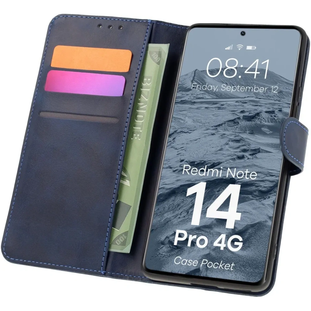 Hurtownia GSM - Bizon tok zseb Xiaomi Redmi Note 14 Pro 4G sötétkék - BIZ8702 - {ean13} - Hurt