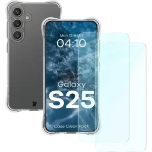 Hurtownia GSM - Bizon Case Clear Pack carcasă + 2x sticlă pentru ecran Samsung Galaxy S25 transparentă - BIZ8705 - {ean13} - Hurt