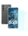Bizon Case Clear Pack tok + 2x kijelző üveg Samsung Galaxy S25 átlátszó
