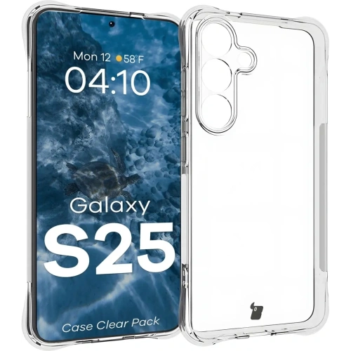Etui + 2x szkło na ekran Bizon Case Clear Pack do Samsung Galaxy S25 przezroczyste