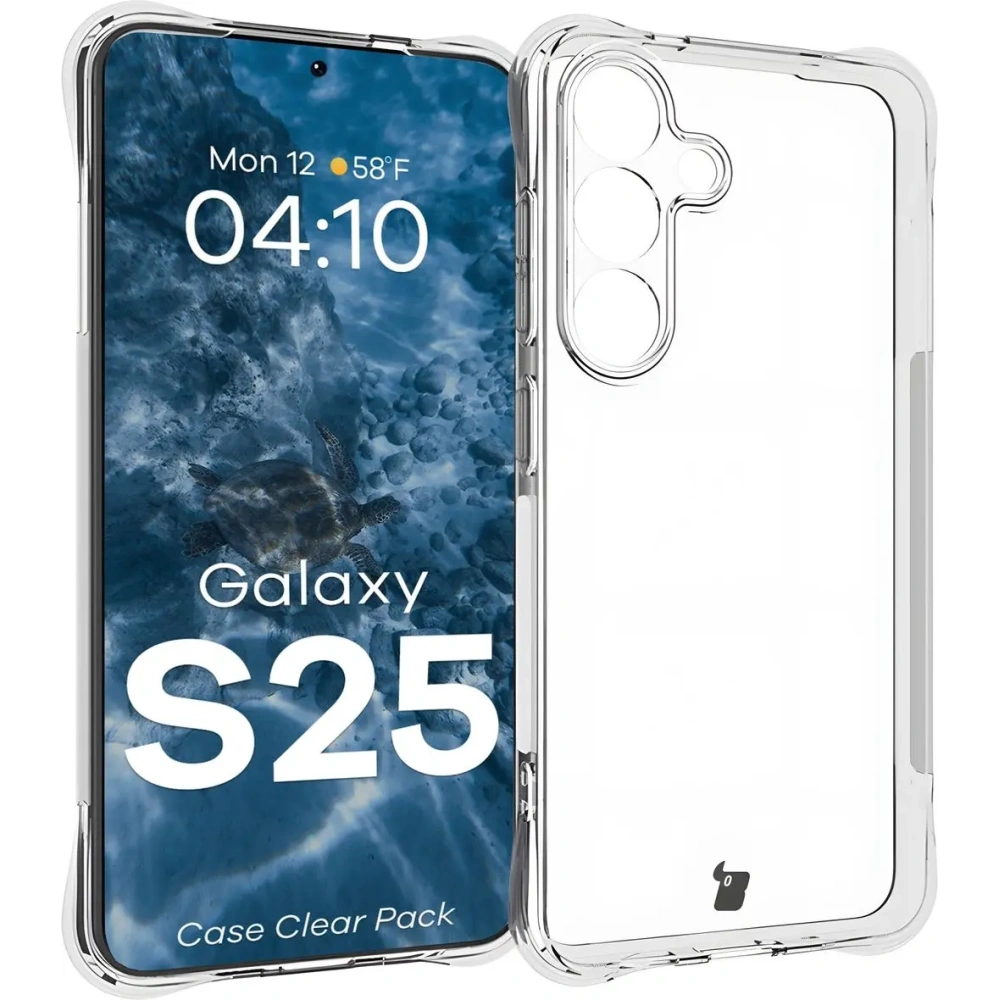 Hurtownia GSM - Bizon Case Clear Pack carcasă + 2x sticlă pentru ecran Samsung Galaxy S25 transparentă - BIZ8705 - {ean13} - Hurt