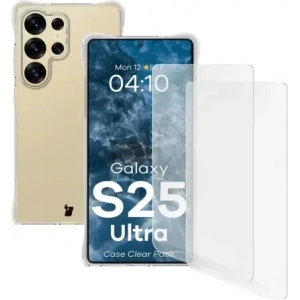 Wholesale Bizon Case Clear Pack case + 2x screen film Samsung Galaxy S25 Ultra clear - BIZ8707 - {ean13} - Hurt