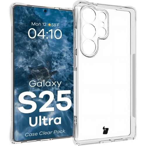 Etui + 2x folia na ekran Bizon Case Clear Pack do Samsung Galaxy S25 Ultra przezroczyste